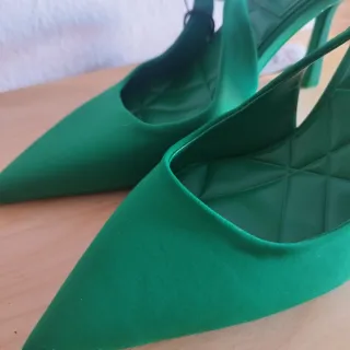 Zapatos Zara Talla 37 Slingback Verdes