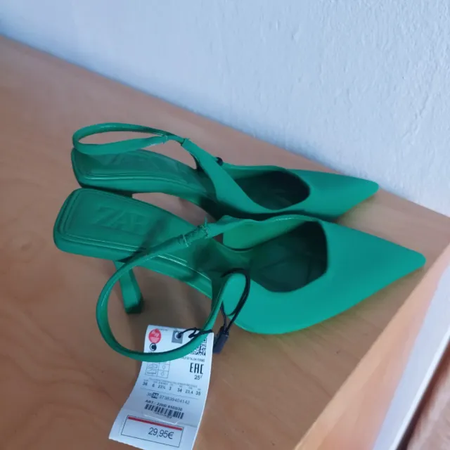 Zapatos Zara Talla 37 Slingback Verdes