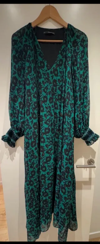 Vestido largo Sfera verde y negro Talla L