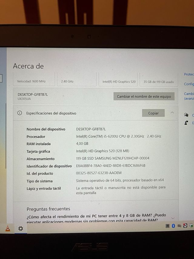 Portátil ASUS UX305UA Negro/Gris
