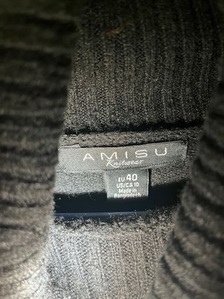 Jersey largo lana cuello alto negro