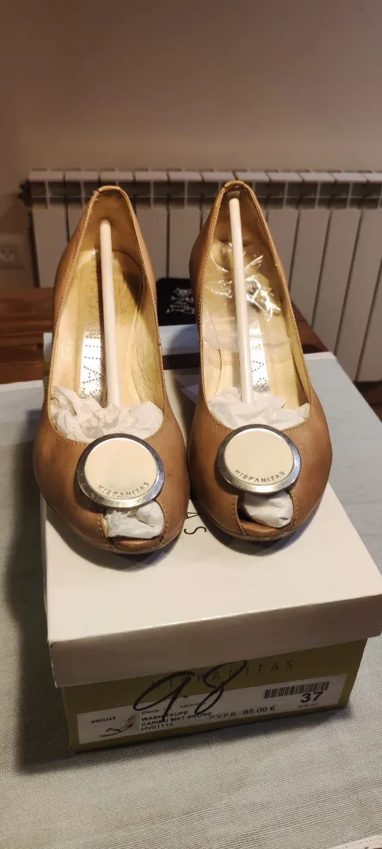 Zapatos Hispanitas Talla 38 Tacón Peep Toe