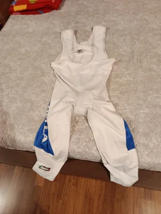 Pinocchietti da ciclismo Santini bianchi