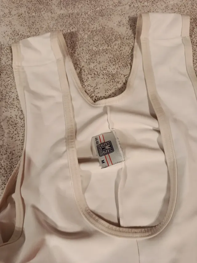 Pinocchietti da ciclismo Santini bianchi