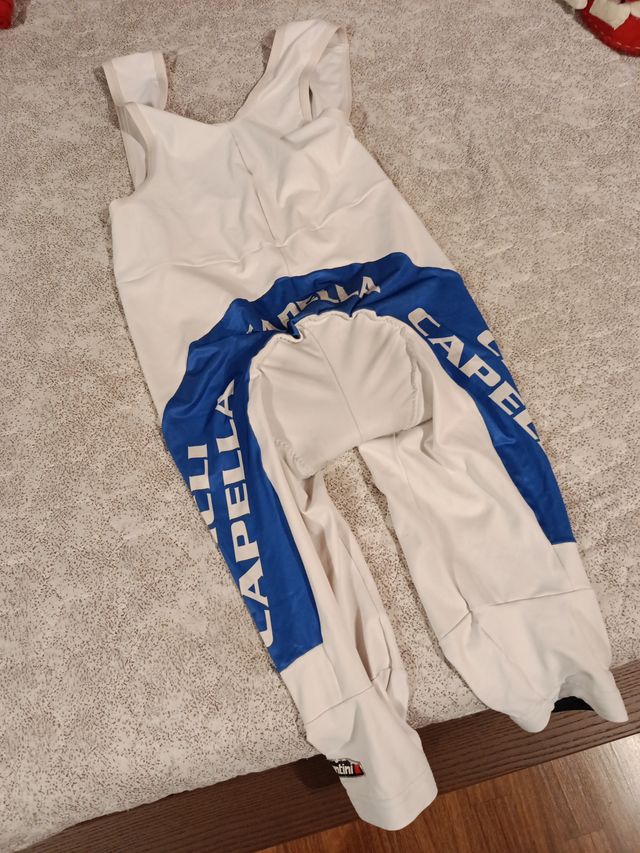 Pinocchietti da ciclismo Santini bianchi