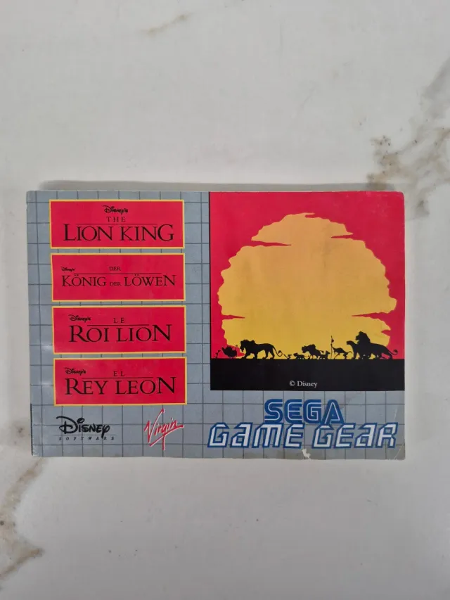 Manual El Rey León Sega Game Gear
