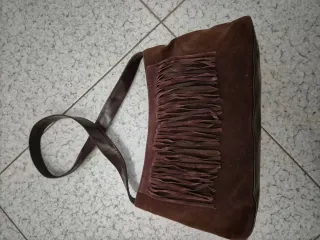Borsa marrone con frange