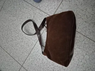 Borsa marrone con frange