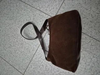 Borsa marrone con frange