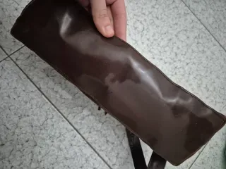 Borsa marrone con frange