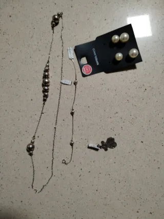 Conjunto PLATA: collar y pendientes Y colgante