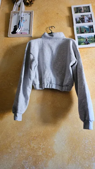 Felpa crop Bershka grigia taglia XS