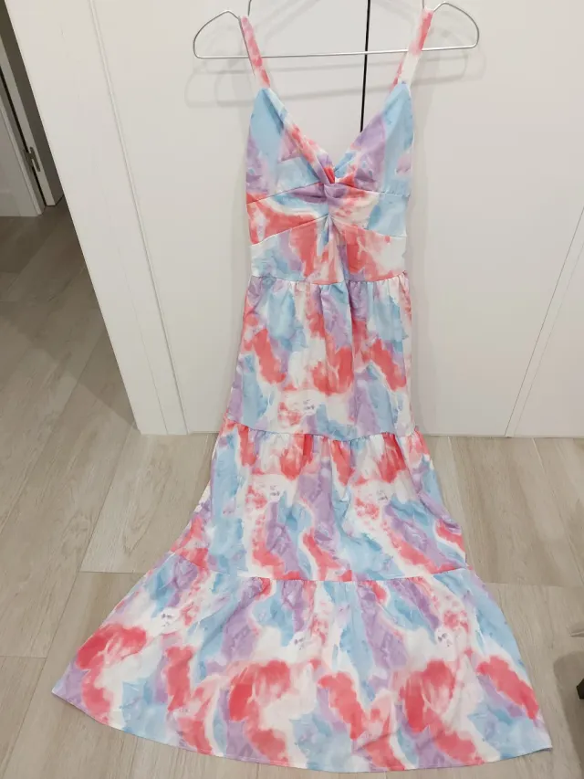 Vestido largo estampado.