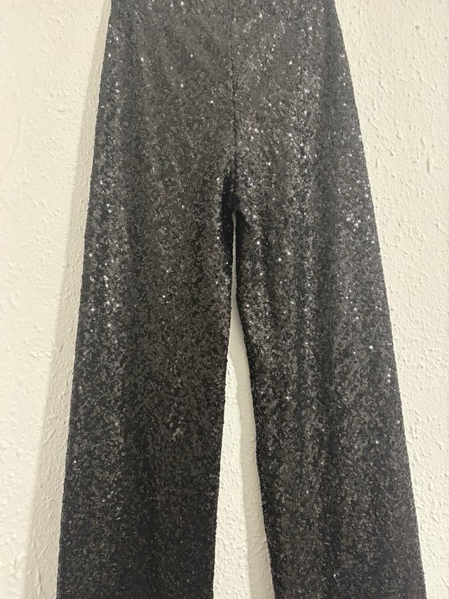 Pantalón vestir lentejuelas negro