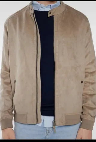 Cazadora bomber hombre beige