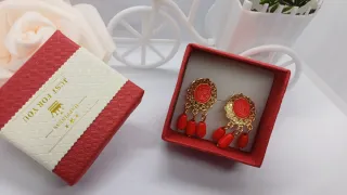 Pendientes Chapado Oro 18k Corales Rojos