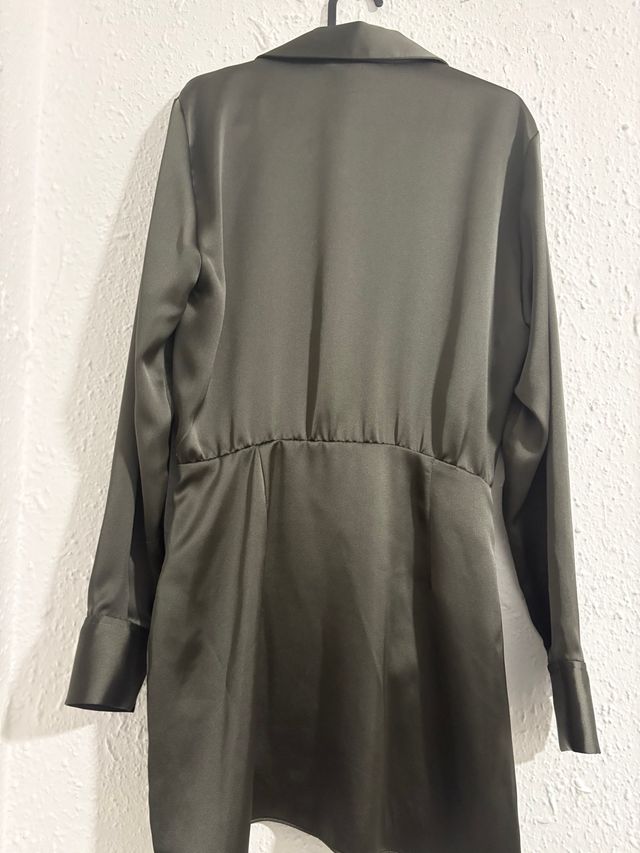 Vestido Zara Talla S Verde Oliva