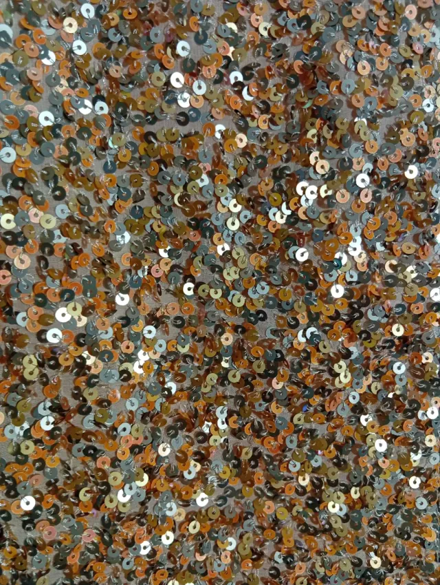 Falda Lentejuelas color coral y plata