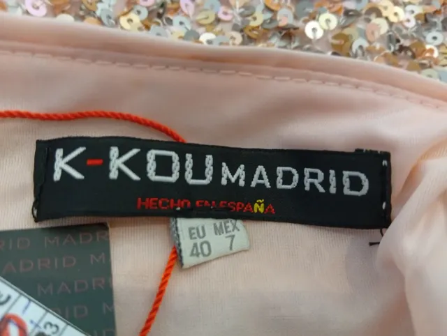 Falda Lentejuelas color coral y plata