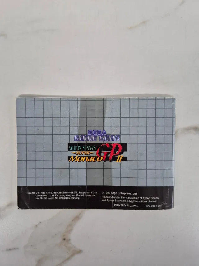 Manual Super Monaco GP II Sega Game Gear