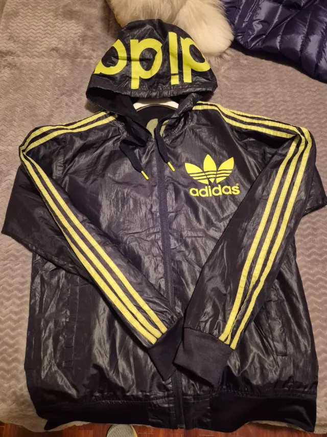 Chubasquero Adidas Negro y Amarillo
