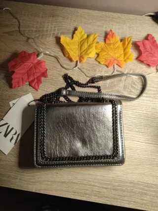 Bolso de fiesta Zara plateado