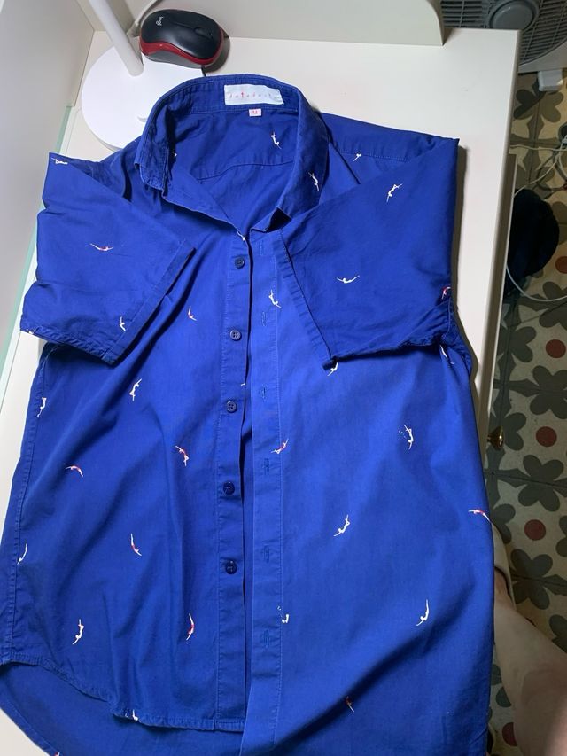Blusa nadadoras azul talla M