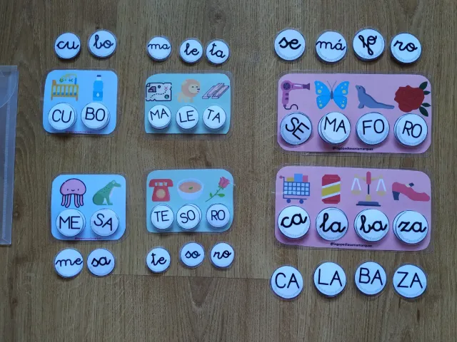 Juego conciencia fonológica sílabas palabras