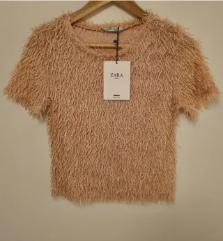 Blusa Zara fiesta pelito rosa Talla S