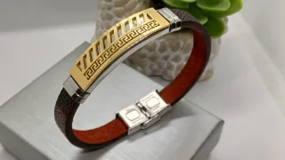 Pulsera Hombre Piel y Acero Dubái