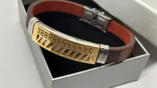 Pulsera Hombre Piel y Acero Dubái
