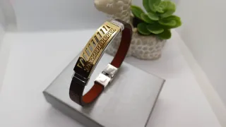 Pulsera Hombre Piel y Acero Dubái
