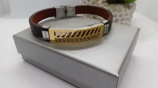 Pulsera Hombre Piel y Acero Dubái