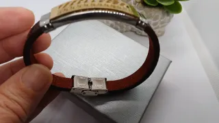 Pulsera Hombre Piel y Acero Dubái