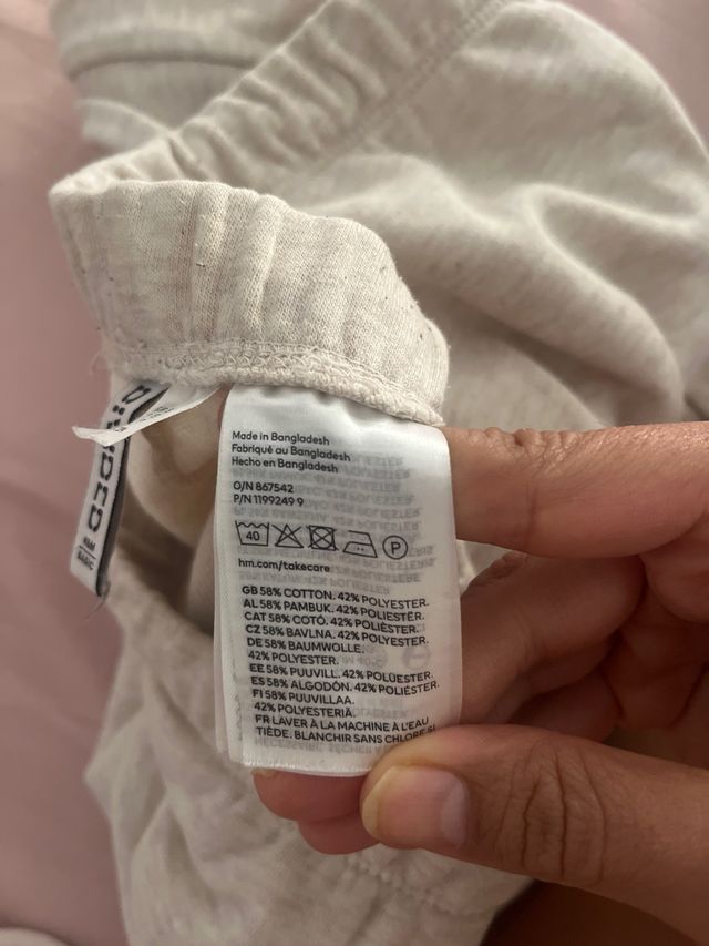 Conjunto chándal beige algodón wide leg