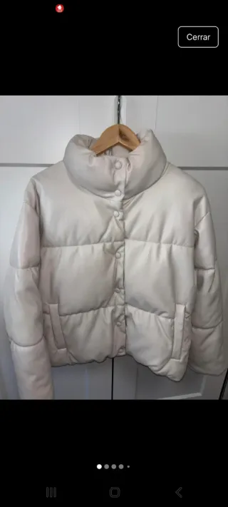 Cazadora efecto piel acolchada