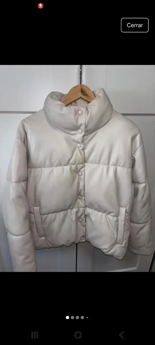 Cazadora efecto piel acolchada