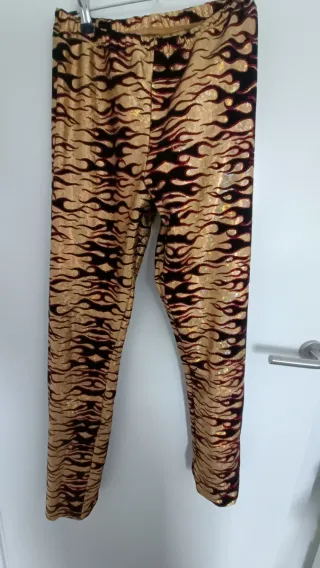 Disfraz traje  llamas dorado y rojo talla s