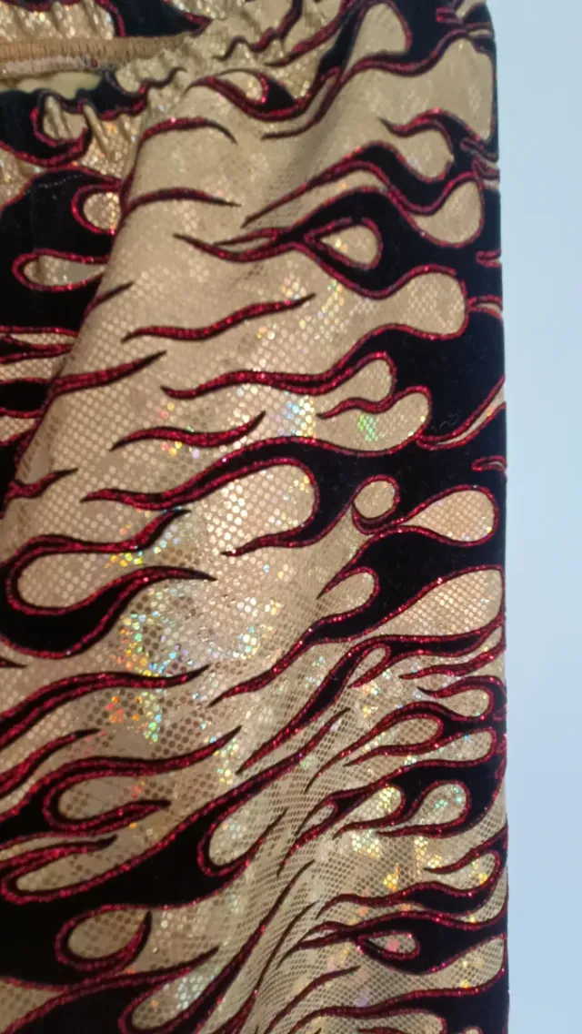 Disfraz traje  llamas dorado y rojo talla s