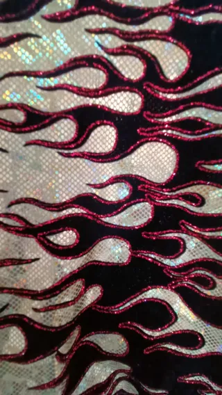 Disfraz traje  llamas dorado y rojo talla s