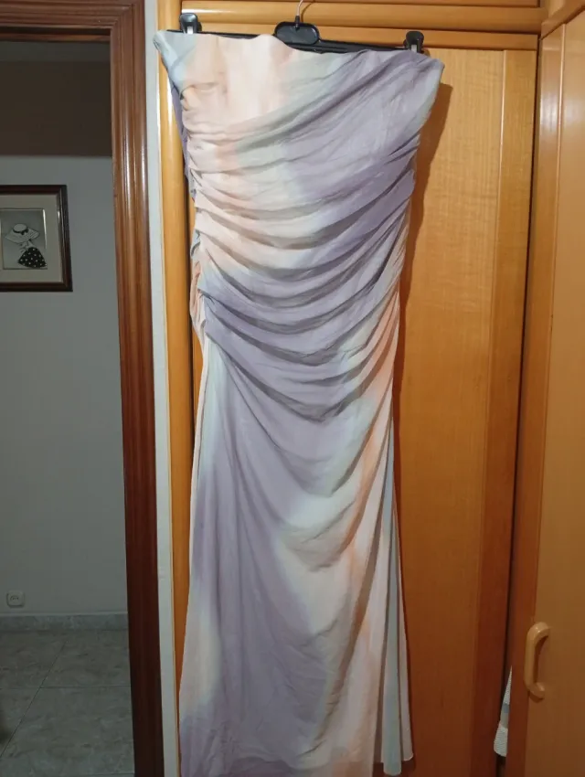 Vestido Zara Beige/ morado Talla XL