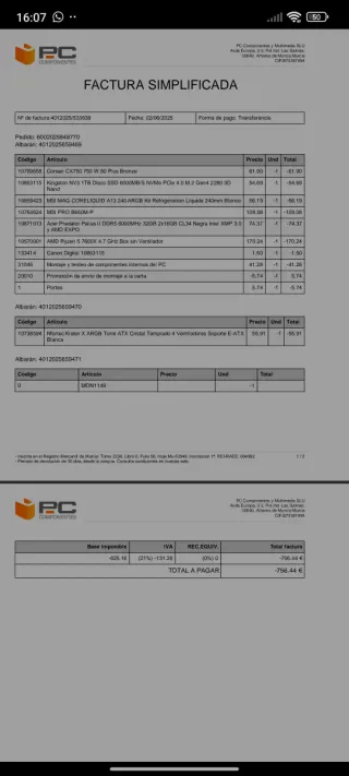 PC Ryzen 5 7600X Blanco