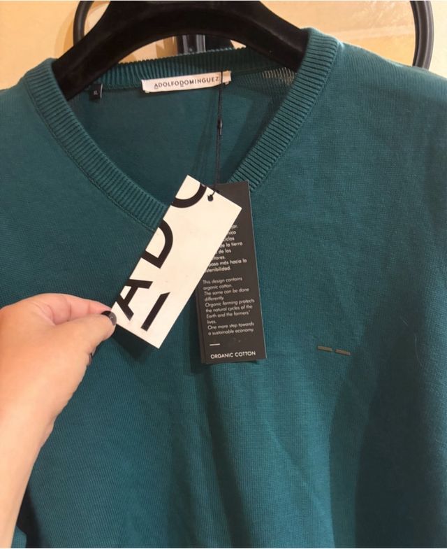 Jersey Adolfo Domínguez Azul Talla XL Nuevo