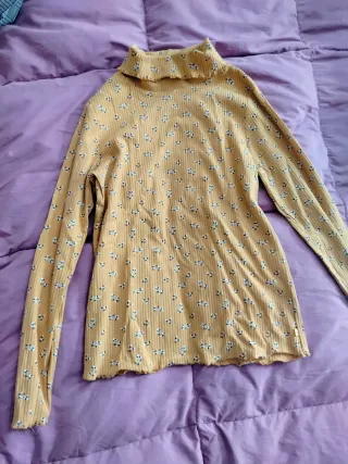 Okaidi Maglia Gialla Fiori 10 Anni 140cm Nuova