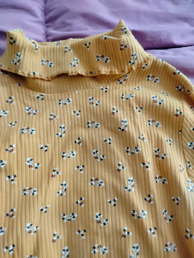 Okaidi Maglia Gialla Fiori 10 Anni 140cm Nuova