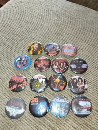 Lote 15 Chapas Heavy Rock Metal Varias