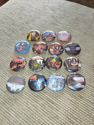 Lote 15 Chapas Heavy Rock Metal Varias
