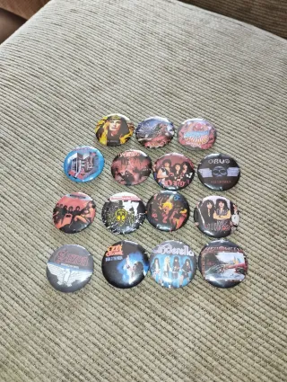 Lote 15 Chapas Heavy Rock Metal Varias