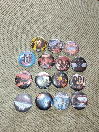 Lote 15 Chapas Heavy Rock Metal Varias