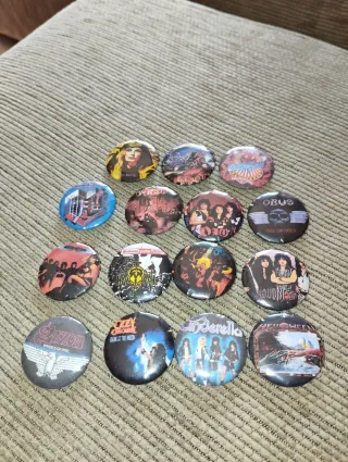 Lote 15 Chapas Heavy Rock Metal Varias